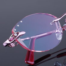 Óculos sem aro e sem diamante, óculos para mulheres com prescrição de temperamento hipermetropia 28 2024 - compre barato