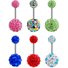 1 Piece High Quality Crystal Balls Navel Piercing Sexy Belly Button Rings Surgical Steel Body Jewelry Piercings 2024 - buy cheap