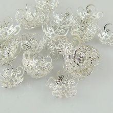 1000 PCS 8 mm Quality Silver Tone Flower Bead Caps Findings 2024 - купить недорого