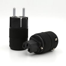 PE+PC Unprint pairs High End Rhodium Plated EUR Schuko EU Power Plug & IEC Connector plug 2024 - buy cheap