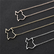 Los Estados bosquejo Texas collar de mapa de América encanto usa Estado de Texas Simple hueco América geografía ciudad natal recuerdo joyas de collares 2024 - compra barato