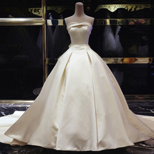HIRE LNYER-Vestido De novia De satén con lazo, ropa De boda con enagua, velo De imagen, Alibaba, China 2024 - compra barato
