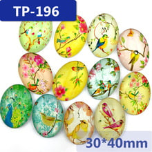 30*40mm oval glass cabochon pictures mixed pattern fit base setting for jewelry embellishment flatback 10pcs/lot-1 TP-196-O 2024 - buy cheap