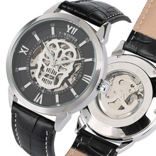 Business Automatic-Self-Winding Mechanical Watches for Men Leather Black Strap Watch for Teenager Casual Skeleton Watch for Man 2024 - buy cheap