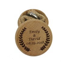 Anel de casamento personalizado, anel de noivado vintage personalizado, caixa rústica de casamento com suporte 2024 - compre barato