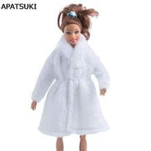 White Winter Wear Warm Coat For Barbie Dolls Fur Doll Clothing Doll Dress Clothes For Barbie 1/6 BJD Doll Accessories Kids Toy 2024 - buy cheap