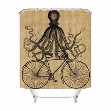 Custom Octopus Bathroom Acceptable Shower Curtain Polyester Fabric Bathroom Curtain #180320-01-165 2024 - buy cheap