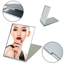 Ultra-thin Pocket Make Up Folding Mirror Foldable Silver Carrying Bag Rectangle Folding Makeup Mirrors Decorative Table Mirror 2024 - buy cheap