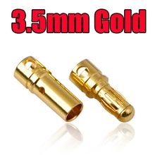 10PCS 3.5MM Gold plated Connector male female connector for RC BEC lipo battery Free Shipping with tracking 2024 - buy cheap