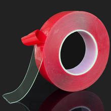 Yesplease красная прозрачная силиконовая Двухсторонняя клейкая лента, стикер для автомобиля, высокая прочность, без следов, клейкая наклейка, товары для дома 2024 - купить недорого
