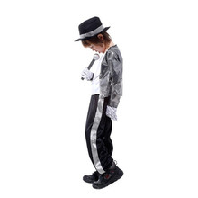 Fantasia de michael jackson para cosplay, vestido infantil de carnaval, dia das bruxas, cantoras, astros, dança de aniversário 2024 - compre barato