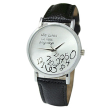 Splendid 1PC Fashion New Women Leather Watch Who Cares I am Late Anyway Letter Watches 2024 - buy cheap