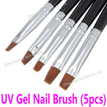 5pcs Acrylic UV GEL Brush Set Flat Painting Drawing Pen Toolkit Nail Art Design Pack Nail Polish Builder Size 2# 4# 6# 8# 10# 2024 - buy cheap