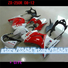 Carenado blanco y rojo para Kawasaki Ninja, kit de carenado para Kawasaki Ninja 250r, 08, 2012, 2009, 2013, 2008, 2011, 2010, 08, 09, 10, 11, 12, 13, 14 2024 - compra barato
