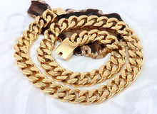 20mm HEAVY Biker Mens Chain Boys Gold Tone Curb Cuban Link 316L Stainless Steel Necklace 72CM length Titanium steel Jewelry Gift 2024 - buy cheap