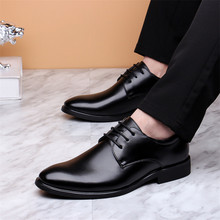 Fashion Leather Men's Shoes Breathable England Korean Style Of The Men's Youth Pointed Dress Business Casual Wedding Shoes ghn 2024 - buy cheap