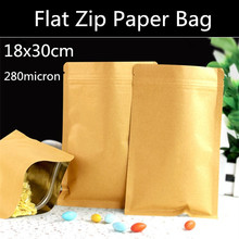 Bolsas de papel Kraft para aperitivos y café, almacenamiento de alimentos frescos/bolsa de embalaje, 18cm x 30cm, 50 unids/lote 2024 - compra barato