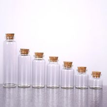 100pcs/lot 10/15/20/25/30/40/55ml Glass Bottles Wishing Bottle Empty Sample Storage Jars with Cork Stoppers Vial Wedding Decor 2024 - buy cheap