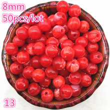 50pcs 8mm Round Acrylic Beads Spacer Loose Beads For Jewelry Making DIY Bracelet #13 2024 - buy cheap