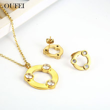 OUFEI Stainless Steel Jewelry Woman Vogue 2019  Necklace Earrings Set For Lovers Gifts For Women Jewelry Accessories Bohemian 2024 - buy cheap