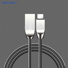 Luxury Zinc Alloy Data USB Cable For iPhone XS MAX XR X 10 8 7 6 s 6s Plus 5 5s SE 8 Pin Fast Charging Charger Wire Cord Origin 2024 - buy cheap