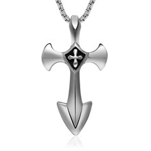 316L Stainless Steel Cross Pendant Choker Necklace Collares Male Punk Colar Charm Jewelry for Men Boys 2024 - buy cheap