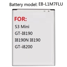 Replacement Battery EB-L1M7FLU For Samsung Galaxy S3 Mini S3Mini GT-I8190 I8190N I8190 GT-i8200 1500mAh 2024 - buy cheap