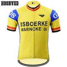 O 2019 nova equipe ir pro racing homem retro amarelo camisa de ciclismo manga curta roupas equitação camisola maillot ciclismo hombre 2024 - compre barato