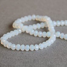 6*8mm Faceted white glass Crystal stones chalcedony beads loose 15" 2pc/lot DIY Jewelry making design wholesale 2024 - buy cheap