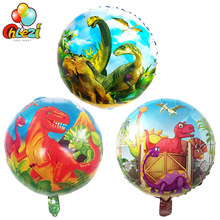 10pcs 18inch Dinosaur Foil Balloons Round Helium Balloon Children Birthday Party Supplies Toys gifts Decoration Jurassic Globos 2024 - buy cheap