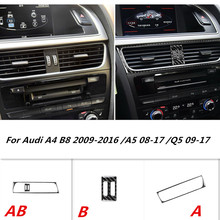 Углеродное волокно внутренняя средняя консоль вентиляционное отверстие крышка отделка внутренняя Наклейка для Audi A4 B8 2009-2016/A5 08-17/Q5 09-17 2024 - купить недорого