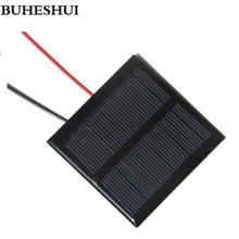 Buheshui 109ma 5.5v cabo do painel solar diy, carregador do sistema de célula solar para bateria 3.7v 65*65mm epóxi policristalino 5 peças 2024 - compre barato