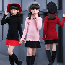 Teenage Girls Sweaters Winter Autumn Girls Long Sleeve Knitted Clothes Kids Turn Down Collar Sweater For Girls 6 8 10 12 14 Year 2024 - buy cheap