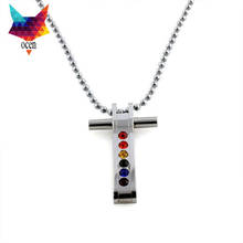 Hot new Rainbow Gay Pride Victory Stainless Steel Lesbian Gay Pride Fancy high Quality she town NECKLACE CROSS Pendants 2024 - buy cheap