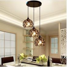 American-style chandeliers restaurant bar table porch corridor balcony lamps Nordic creative three iron crystal lamp LED lamps 2024 - buy cheap