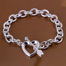 925 jewelry silver plated  jewelry bracelet fine fashion arrow heart bracelet top quality wholesale and retail SMTH034 2024 - buy cheap