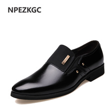 NPEZKGC Men Dress Shoes Slip-on Black Oxford Shoes For Men Flats Leather Fashion Men Shoes Breathable Comfortable Zapatos Hombre 2024 - buy cheap