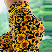 Mallas con estampado de girasol para mujer, pantalones de Yoga ajustados de cintura alta, elásticos, para correr, entrenamiento, gimnasio, Fitness 2024 - compra barato