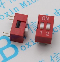 100 unids/lote, interruptor de marcación plana de 2 bits 2,54, 2 bits, 2P, 2,54mm, interruptor de código pin 2024 - compra barato