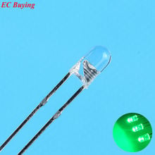 3mm  Emerald-Green LED Round Boundless Light Emitting Diode Transparent Ultra Bright Lamp Plug-in DIY Kit  Endless DIP 10pcs/lot 2024 - buy cheap