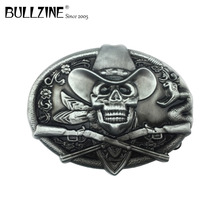 The Bullzine zinc alloy Skull belt buckle cowboy jeans gift belt buckle pewter finish FP-02671-3 suitable for 4cm width belt 2024 - buy cheap