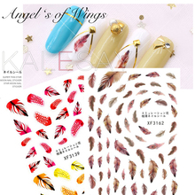 3D Feather Nail Sticker on Nails Decoration for Manicure 3D Decals Back Glue Adhesive Cute Feather Design Nail Sticker Art Foil 2024 - buy cheap