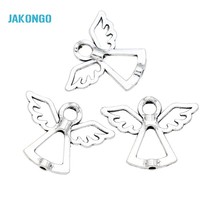 10pcs Antique Silver Plated Fairy Angel Beads Frame Pendants for Bracelet Jewelry Making DIY Handmade Craft  22x28mm 2024 - buy cheap