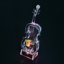 1 PC Arylic Cello Forma Transparente Caixa De Música com Luz Verde para o Casamento do Presente de Aniversário Venda Quente KN 011 2024 - compre barato