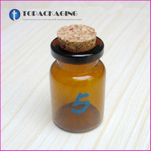 500*5ML Amber Glass Bottle With Cork Lid Cosmetic Test Vials Empty Perfume Packing Small Essence Oil Container Serum Refillable 2024 - buy cheap