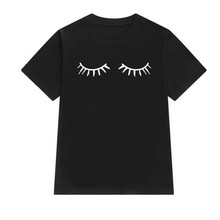 Skuggnas eyelash Print Women tshirt Cotton Casual Funny t shirt For Lady Girl Fashion Top Tee Hipster Tumblr shirt Drop Ship 2024 - buy cheap