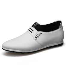 QFFAZ-zapatos informales de Cuero de calidad auténtica para hombre, zapatillas de deporte con cuña, Calzado cómodo para caminar a la moda, primavera y otoño 2024 - compra barato