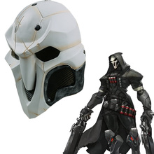 Ow-reaper-Máscara de Calavera, accesorios para disfraz de Cosplay, casco de PVC, fiesta de Navidad, juego de Hockey, cara blanca, cubierta cálida 2024 - compra barato