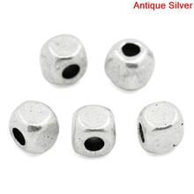 Doreen Box hot-  Spacer Beads Cube Silver Color 4x4mm,200PCs (B22202) 2024 - buy cheap