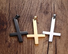 10pcs wholesale 55*30mm can be chosen Inverted Cross Pendant Necklace for Men Stainless Steel Choker Crux de Sanctus Jewelry 2024 - buy cheap
